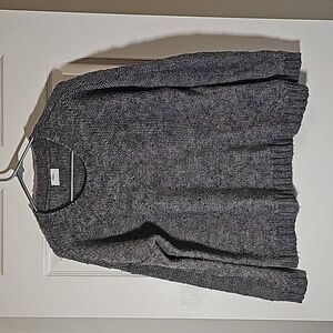 J. Crew Wallace Oversized Crop Gray Wool Blend Crewneck Knit Sweater Size S